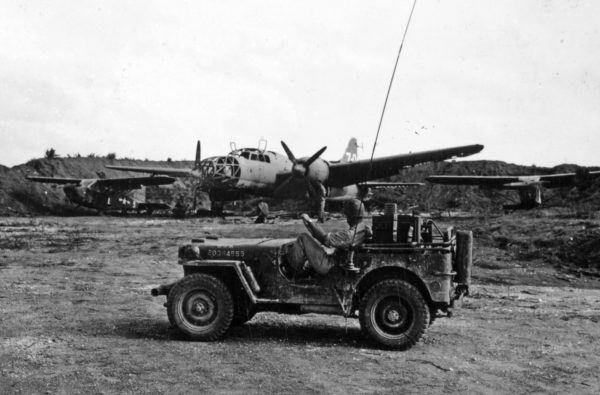 US occupation troops move in to a Japanese airfield